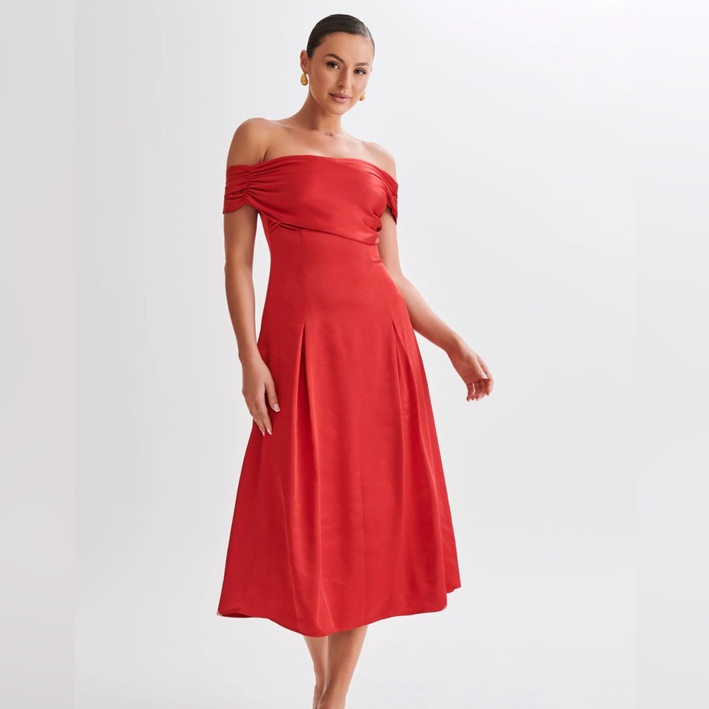 Meshki Midi Dress - Red Small